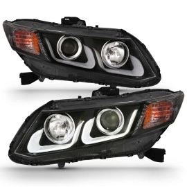 Anzo 121479 - Projector Headlights w/ U-Bar Halo (Black Housing, Clear Lens)