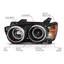 Anzo 121488 - Projector Headlights w/ RX Halo (Black Housing, Clear Lens)