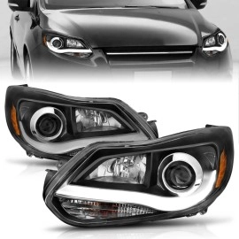 Anzo 121490 - Plank Style Projector Headlights (Black Housing, Clear Lens)