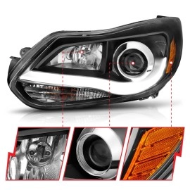Anzo 121490 - Plank Style Projector Headlights (Black Housing, Clear Lens)