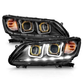 Anzo 121492 - Projector Headlights w/ U-Bar Halo (Black Housing, Clear Lens)