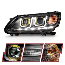 Anzo 121492 - Projector Headlights w/ U-Bar Halo (Black Housing, Clear Lens)