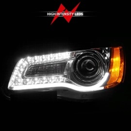 Anzo 121494 - Plank Style Projector Headlights (Chrome Housing, Clear Lens)