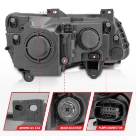 Anzo 121494 - Plank Style Projector Headlights (Chrome Housing, Clear Lens)