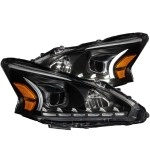 Anzo 121500 - Plank Style Projector Headlights (Black Housing, Clear Lens)