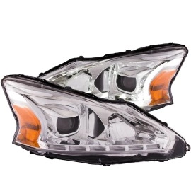 Anzo 121501 - Plank Style Projector Headlights (Chrome Housing, Clear Lens)