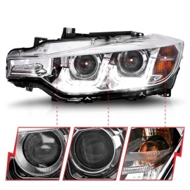 Anzo 121505 - Projector Headlights w/ U-Bar Halo (Chrome Housing, Clear Lens)