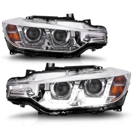 Anzo 121505 - Projector Headlights w/ U-Bar Halo (Chrome Housing, Clear Lens)