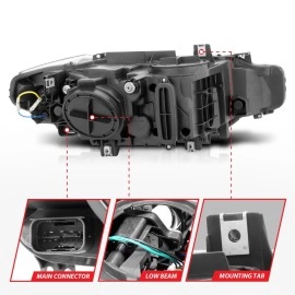 Anzo 121505 - Projector Headlights w/ U-Bar Halo (Chrome Housing, Clear Lens)