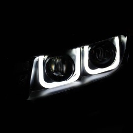 Anzo 121508 - Projector Headlights w/ U-Bar Halo (Black Housing, Clear Lens)