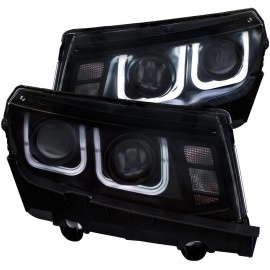 Anzo 121508 - Projector Headlights w/ U-Bar Halo (Black Housing, Clear Lens)