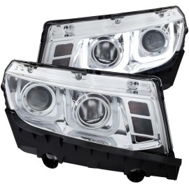 Anzo 121509 - Projector Headlights w/ U-Bar Halo (Chrome Housing, Clear Lens)