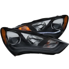 Anzo 121511 - Plank Style Projector Headlights (Black Housing, Clear Lens)