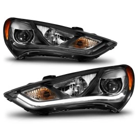 Anzo 121511 - Plank Style Projector Headlights (Black Housing, Clear Lens)