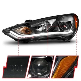 Anzo 121511 - Plank Style Projector Headlights (Black Housing, Clear Lens)
