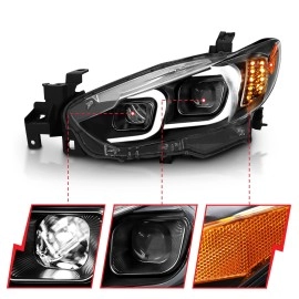 Anzo 121516 - Plank Style Projector Headlights (Black Housing, Clear Lens)