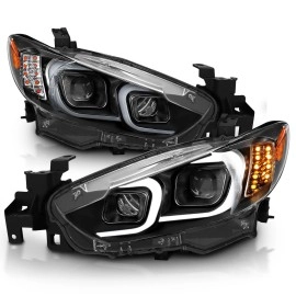 Anzo 121516 - Plank Style Projector Headlights (Black Housing, Clear Lens)
