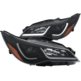 Anzo 121518 - Plank Style Projector Headlights (Black Housing, Clear Lens)