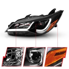 Anzo 121518 - Plank Style Projector Headlights (Black Housing, Clear Lens)