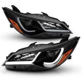 Anzo 121518 - Plank Style Projector Headlights (Black Housing, Clear Lens)