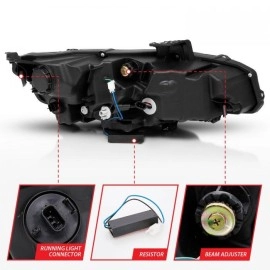 Anzo 121527 - Plank Style Projector Headlights w/ Sequential Signal (Black Housing, Clear Lens)