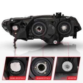 Anzo 121546 - OE Style Crystal Headlights (Black Housing, Clear Lens)