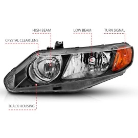 Anzo 121547 - OE Style Crystal Headlights (Black Housing, Clear Lens)