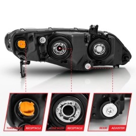 Anzo 121547 - OE Style Crystal Headlights (Black Housing, Clear Lens)