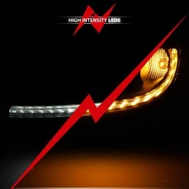 Anzo 121553 - Plank Style Projector Headlights w/ Switchback Signal (Black Housing, Clear Lens)