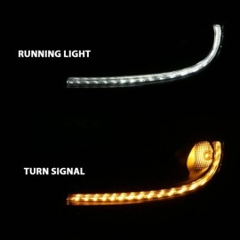 Anzo 121553 - Plank Style Projector Headlights w/ Switchback Signal (Black Housing, Clear Lens)