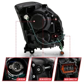 Anzo 121557 - Plank Style Projector Headlights (Black Housing, Clear Lens)