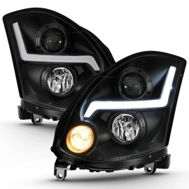 Anzo 121557 - Plank Style Projector Headlights (Black Housing, Clear Lens)