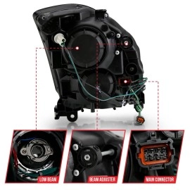 Anzo 121557 - Plank Style Projector Headlights (Black Housing, Clear Lens)