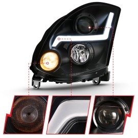 Anzo 121557 - Plank Style Projector Headlights (Black Housing, Clear Lens)