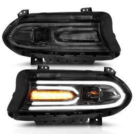 Anzo 121559 - Plank Style Projector Headlights (Black Housing, Clear Lens)