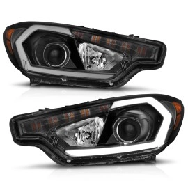 Anzo 121562 - Plank Style Projector Headlights (Black Housing, Clear Lens)