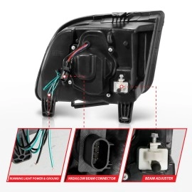 Anzo 121566 - Light Bar Style Projector Headlights (Black Housing, Clear Lens)