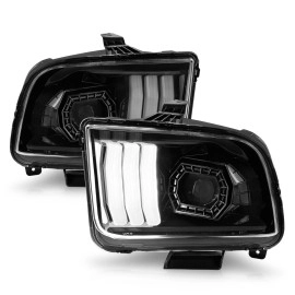 Anzo 121566 - Light Bar Style Projector Headlights (Black Housing, Clear Lens)
