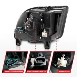 Anzo 121567 - Light Bar Style Projector Headlights (Chrome Housing, Clear Lens)