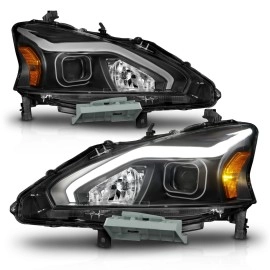 Anzo 121569 - Light Bar Style Projector Headlights (Black Housing, Clear Lens)