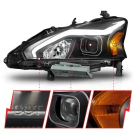 Anzo 121569 - Light Bar Style Projector Headlights (Black Housing, Clear Lens)