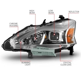 Anzo 121570 - Light Bar Style Projector Headlights (Chrome Housing, Clear Lens)