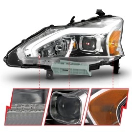 Anzo 121570 - Light Bar Style Projector Headlights (Chrome Housing, Clear Lens)