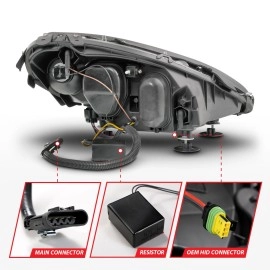 Anzo 121571 - Plank Style Projector Headlights w/ Sequential Signal (Black Housing, Clear Lens)