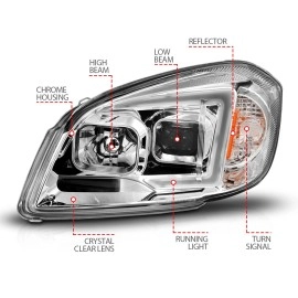 Anzo 121576 - Plank Style Projector Headlights (Chrome Housing, Clear Lens)