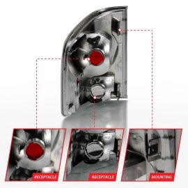 Anzo 211034 - 3D Style Tail Lights (Black Housing, Clear / Red Lens)