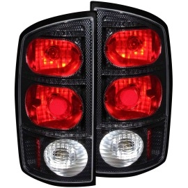 Anzo 211044 - Tail Lights (Carbon Fiber Look Housing, Clear / Red Lens)