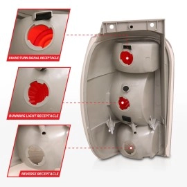 Anzo 211082 - Tail Lights (Chrome Housing, Clear / Red Lens)