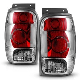 Anzo 211082 - Tail Lights (Chrome Housing, Clear / Red Lens)