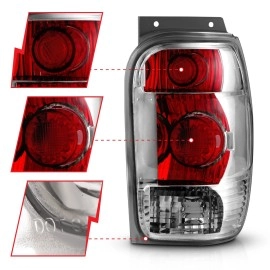 Anzo 211082 - Tail Lights (Chrome Housing, Clear / Red Lens)